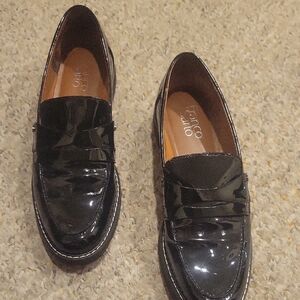 Franco Sarto Cassandra Black Patent Leather Loafers 8M
